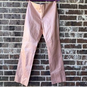 Ralph Lauren Sport Pink Leather Pants Womens High Rise Zip Slit Size 4